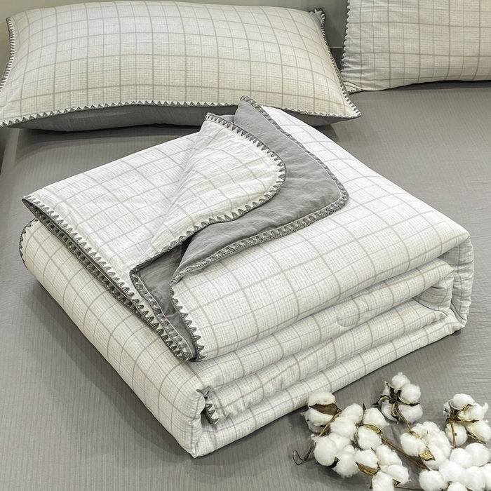 91家纺网 家纺一手货源 找家纺 美梦里 2026新款A类双层纱贝壳绣夏被 元素