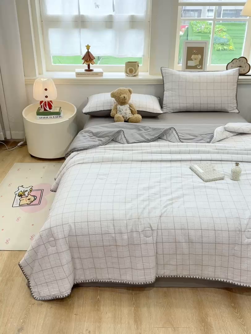 91家纺网 家纺一手货源 找家纺 美梦里 2026新款A类双层纱贝壳绣夏被 元素