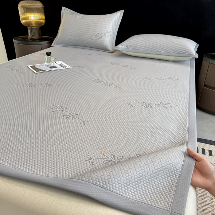 91家纺网 家纺一手货源 找家纺 畅畅家纺 2026春夏新款复合中分子PE100%聚乙烯乙纶色织提花凉感软凉席席子 繁花