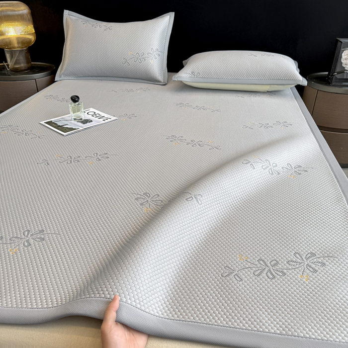 91家纺网 家纺一手货源 找家纺 畅畅家纺 2026春夏新款复合中分子PE100%聚乙烯乙纶色织提花凉感软凉席席子 繁花