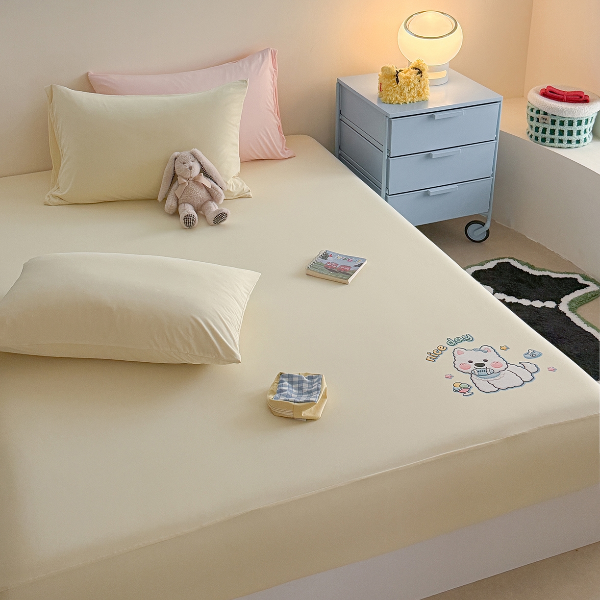 91家纺网 家纺一手货源 找家纺 （总）TT.one 塔塔家居 2026新款A类卡通针织凉感刺绣烫印床笠