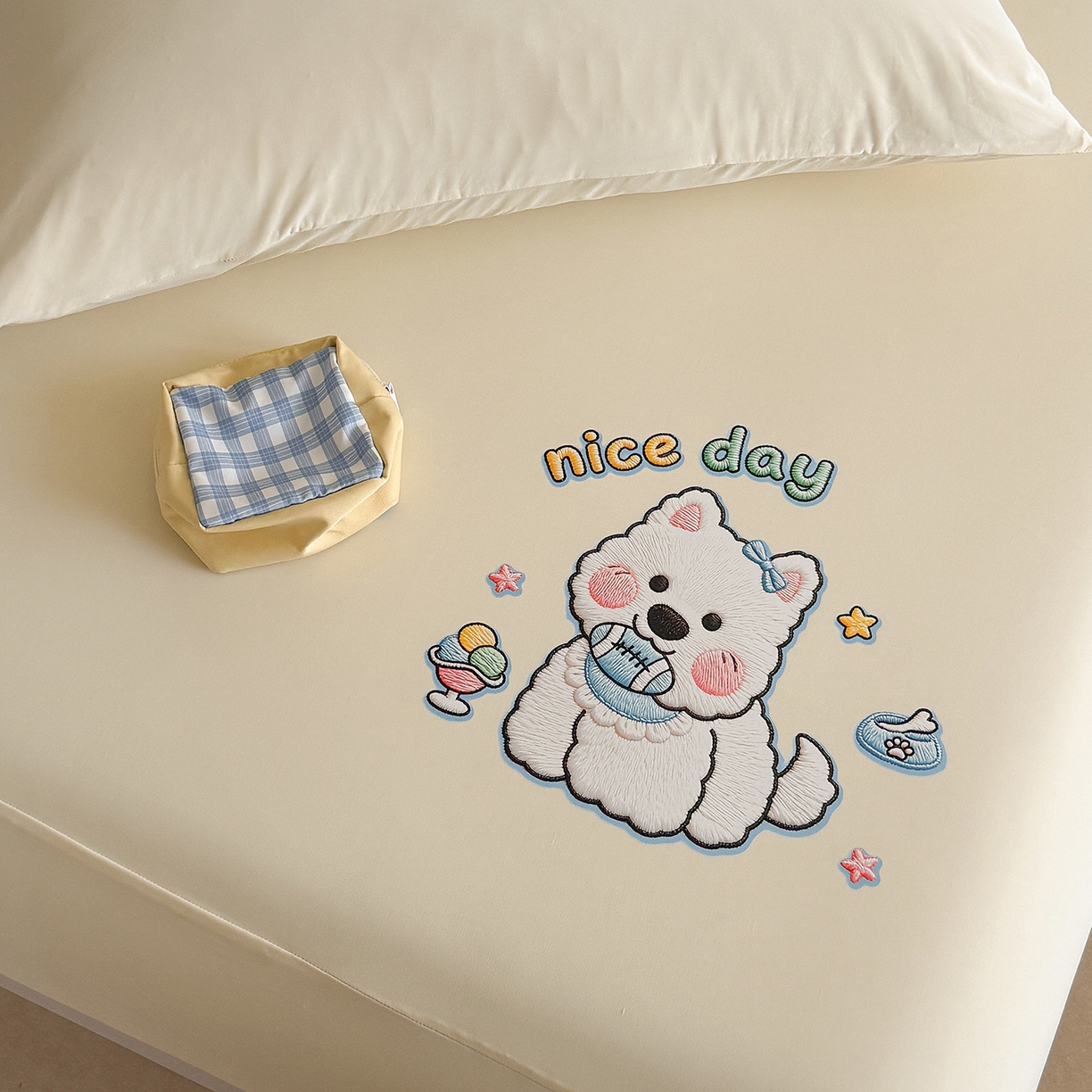 91家纺网 家纺一手货源 找家纺 （总）TT.one 塔塔家居 2026新款A类卡通针织凉感刺绣烫印床笠