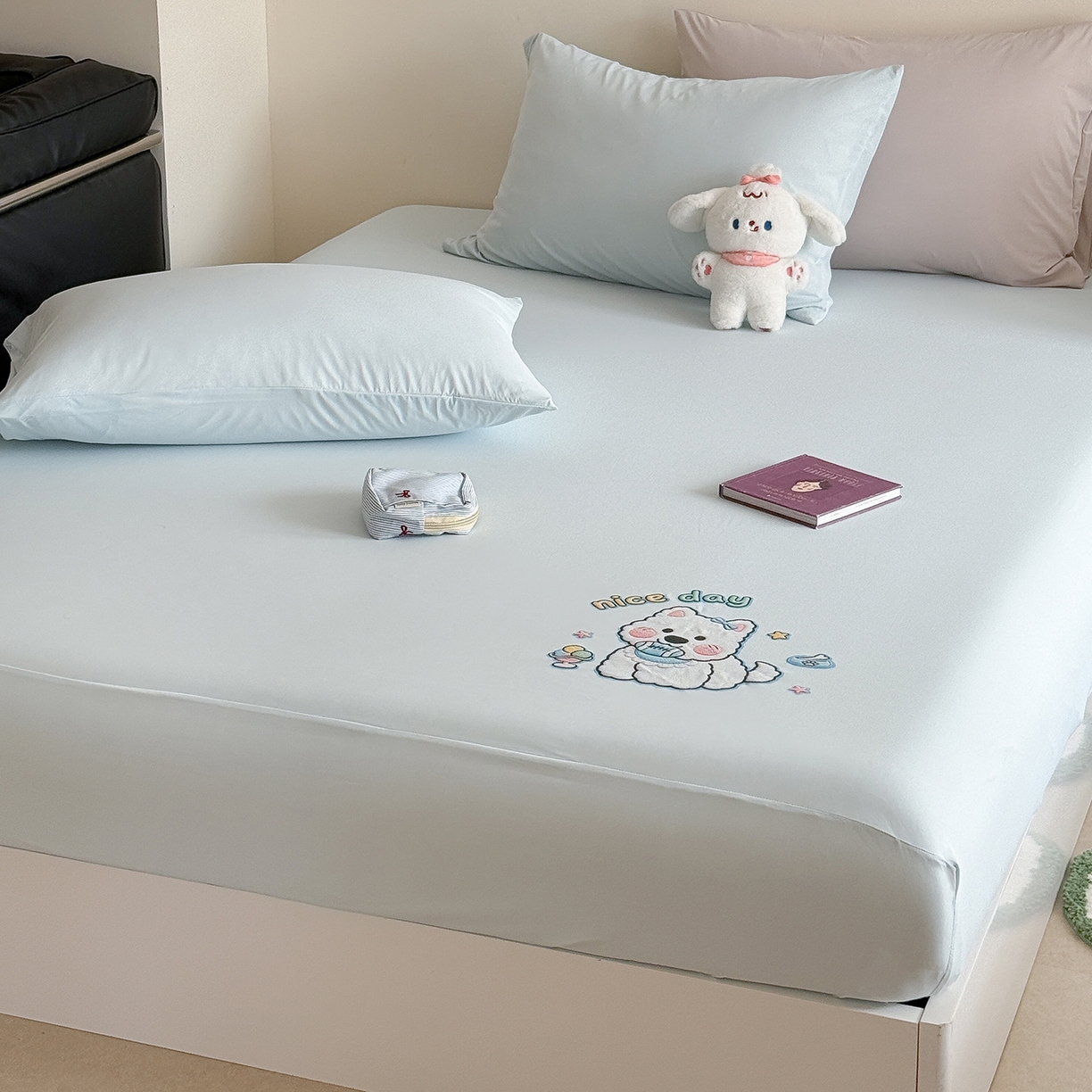 91家纺网 家纺一手货源 找家纺 （总）TT.one 塔塔家居 2026新款A类卡通针织凉感刺绣烫印床笠