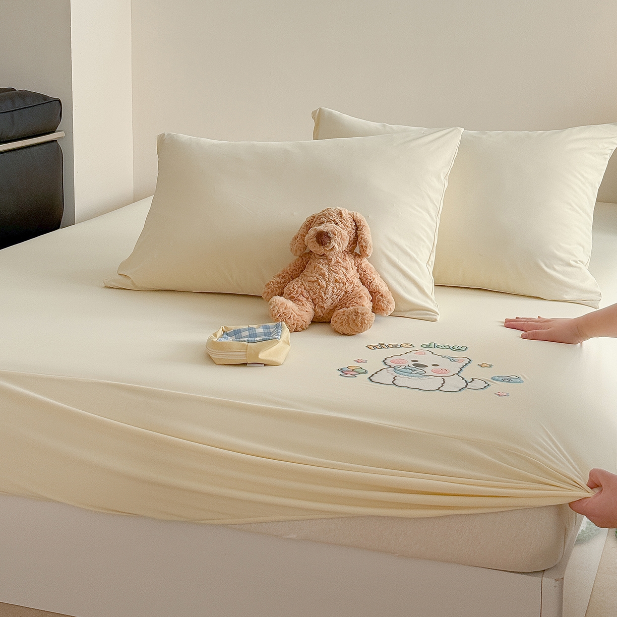 91家纺网 家纺一手货源 找家纺 （总）TT.one 塔塔家居 2026新款A类卡通针织凉感刺绣烫印床笠