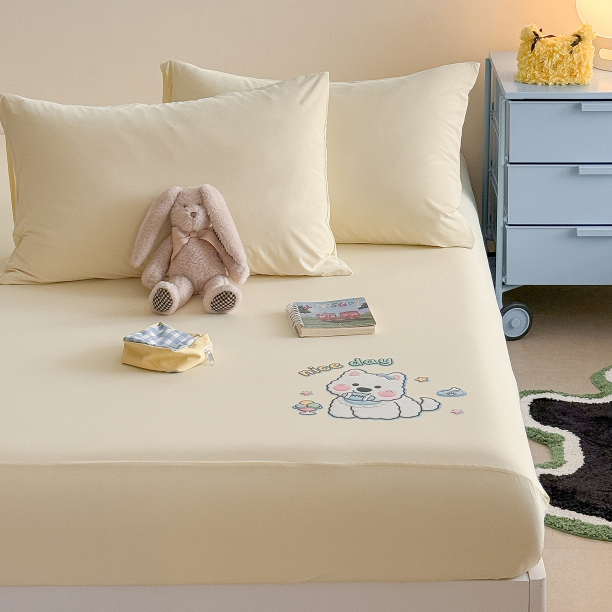 91家纺网 家纺一手货源 找家纺 （总）TT.one 塔塔家居 2026新款A类卡通针织凉感刺绣烫印床笠