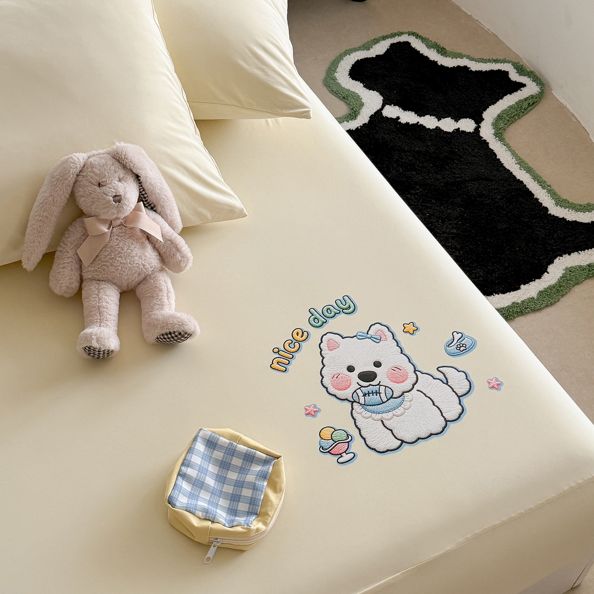 91家纺网 家纺一手货源 找家纺 （总）TT.one 塔塔家居 2026新款A类卡通针织凉感刺绣烫印床笠