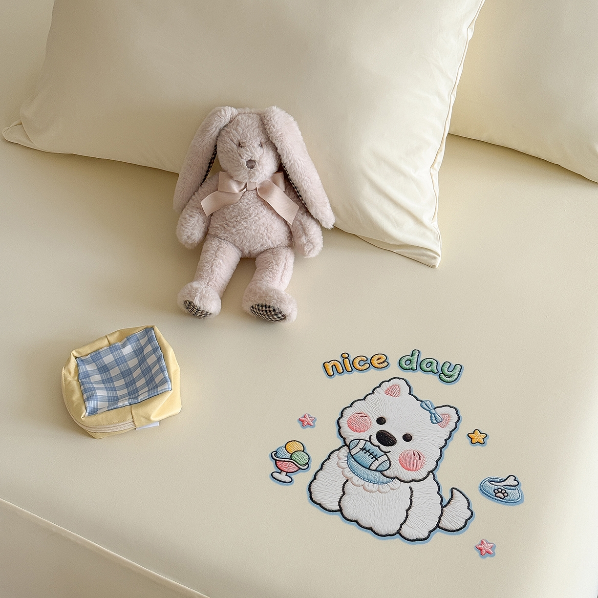 91家纺网 家纺一手货源 找家纺 （总）TT.one 塔塔家居 2026新款A类卡通针织凉感刺绣烫印床笠