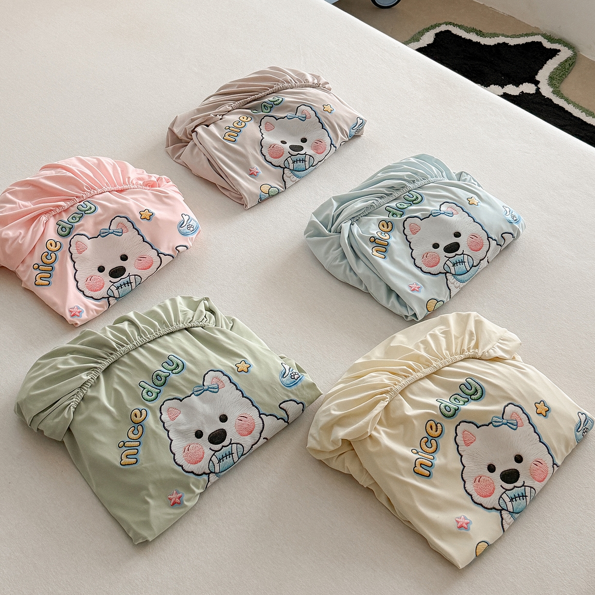 TT.one 塔塔家居 2026新款A类卡通针织凉感刺绣烫印床笠 组合