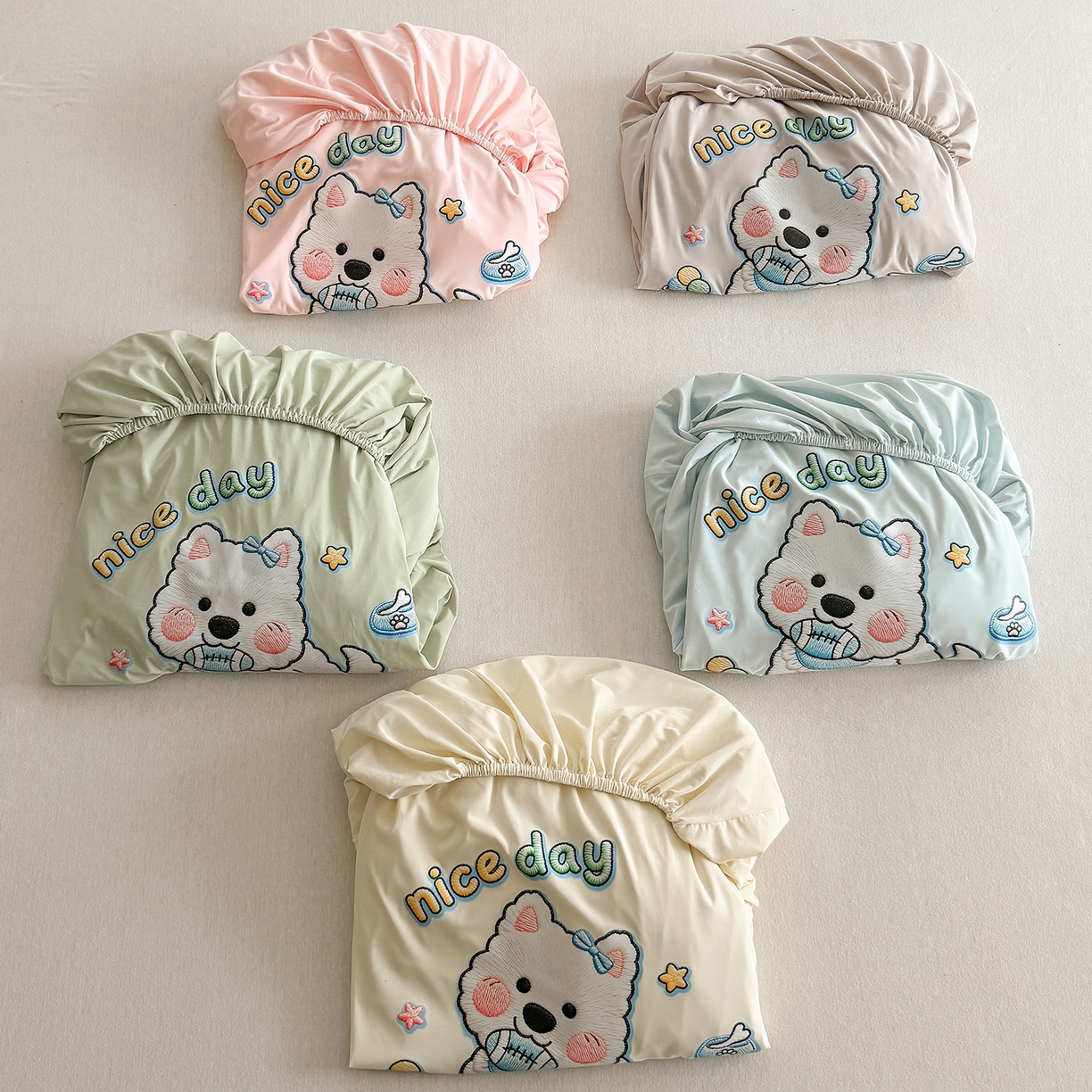 91家纺网 家纺一手货源 找家纺 TT.one 塔塔家居 2026新款A类卡通针织凉感刺绣烫印床笠 组合