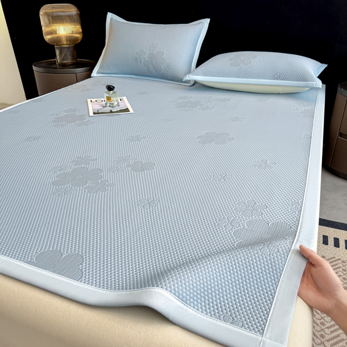 91家纺网 家纺一手货源 找家纺 畅畅家纺 2026春夏新款复合中分子PE100%聚乙烯乙纶色织提花凉感软凉席席子 清花