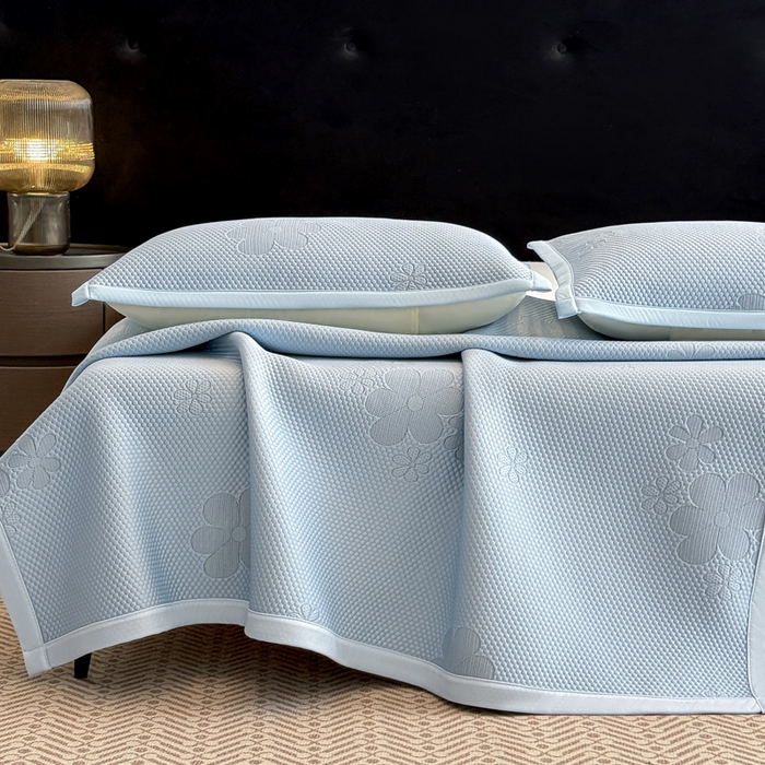 91家纺网 家纺一手货源 找家纺 畅畅家纺 2026春夏新款复合中分子PE100%聚乙烯乙纶色织提花凉感软凉席席子 清花