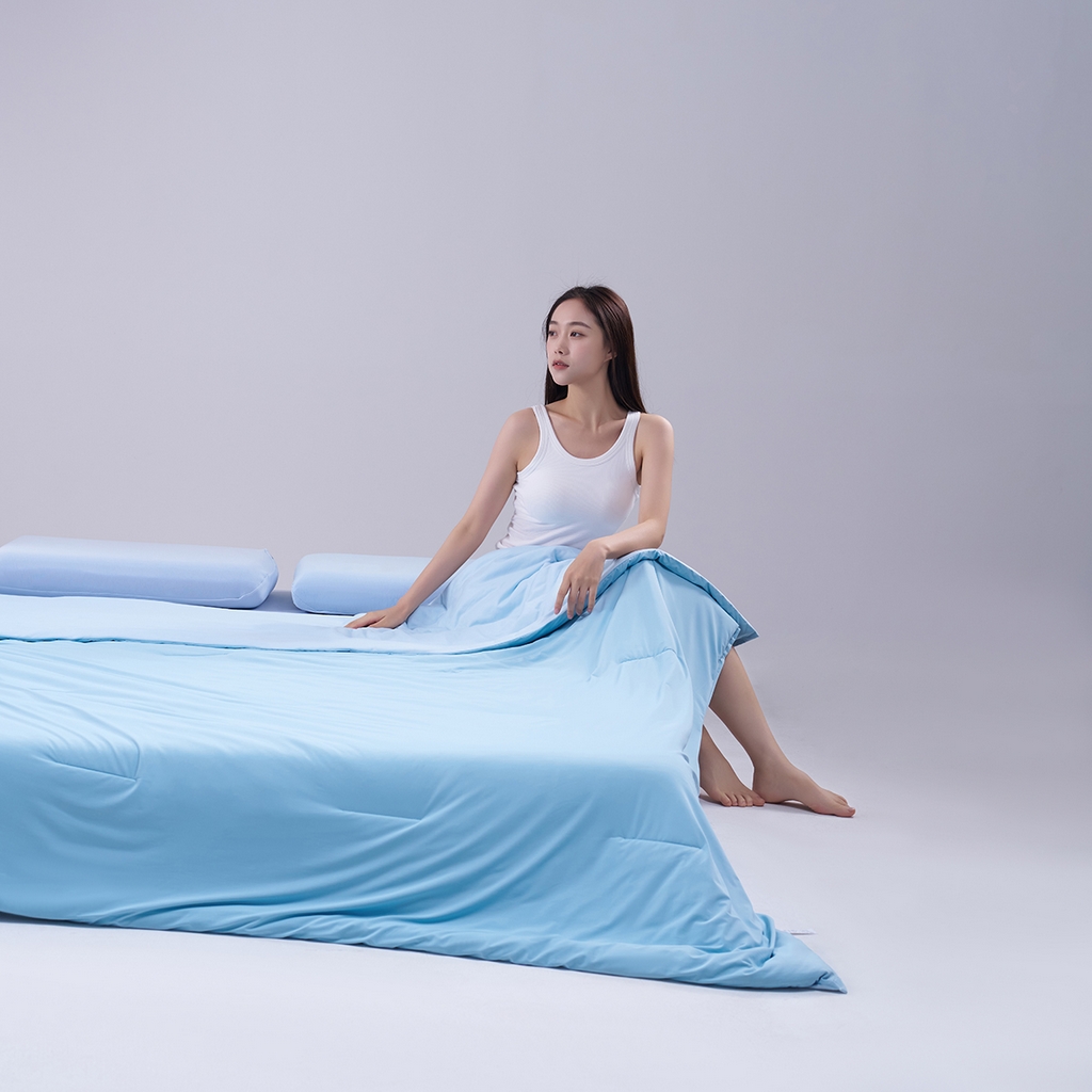 91家纺网 家纺一手货源 找家纺 花享莱 2026新款亚朵酒店同款被子深睡双感夏凉被凉感被夏被控温被pro3.0 静水蓝