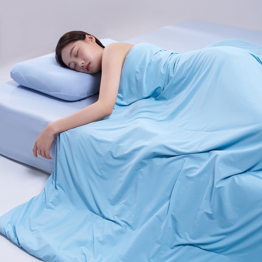 91家纺网 家纺一手货源 找家纺 花享莱 2026新款亚朵酒店同款被子深睡双感夏凉被凉感被夏被控温被pro3.0 静水蓝