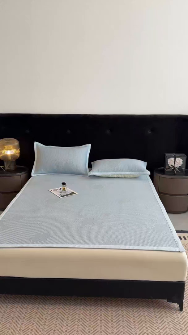 91家纺网 家纺一手货源 找家纺 畅畅家纺 2026春夏新款复合中分子PE100%聚乙烯乙纶色织提花凉感软凉席席子 清花