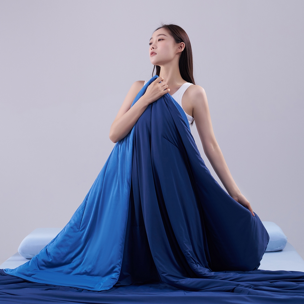 91家纺网 家纺一手货源 找家纺 花享莱 2026新款亚朵酒店同款被子深睡双感夏凉被凉感被夏被控温被pro3.0 深睡蓝