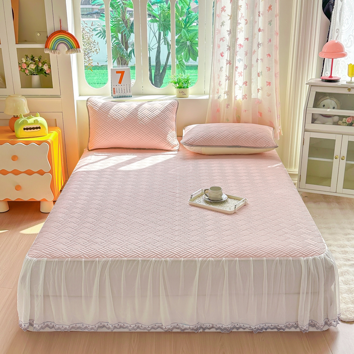 91家纺网 家纺一手货源 找家纺 （总）丹本家纺 2026新款凉感夏被空调被凉席空调席冰丝席纯色床裙乳胶席三件套四件套菱形格