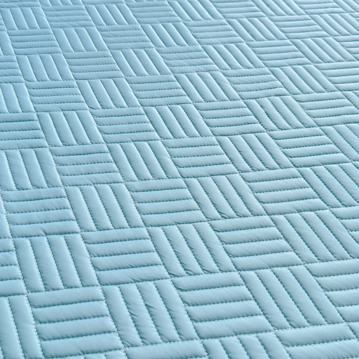 91家纺网 家纺一手货源 找家纺 丹本家纺 2026新款凉感夏被空调被凉席空调席冰丝席纯色床裙乳胶席三件套四件套菱形格 菱形格床裙款-天蓝