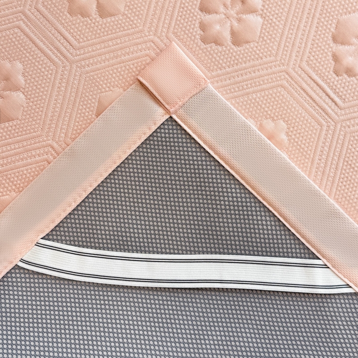 91家纺网 家纺一手货源 找家纺 畅畅家纺 2026春夏新款复合中分子PE100%聚乙烯乙纶色织提花凉感软凉席席子 四叶草-粉