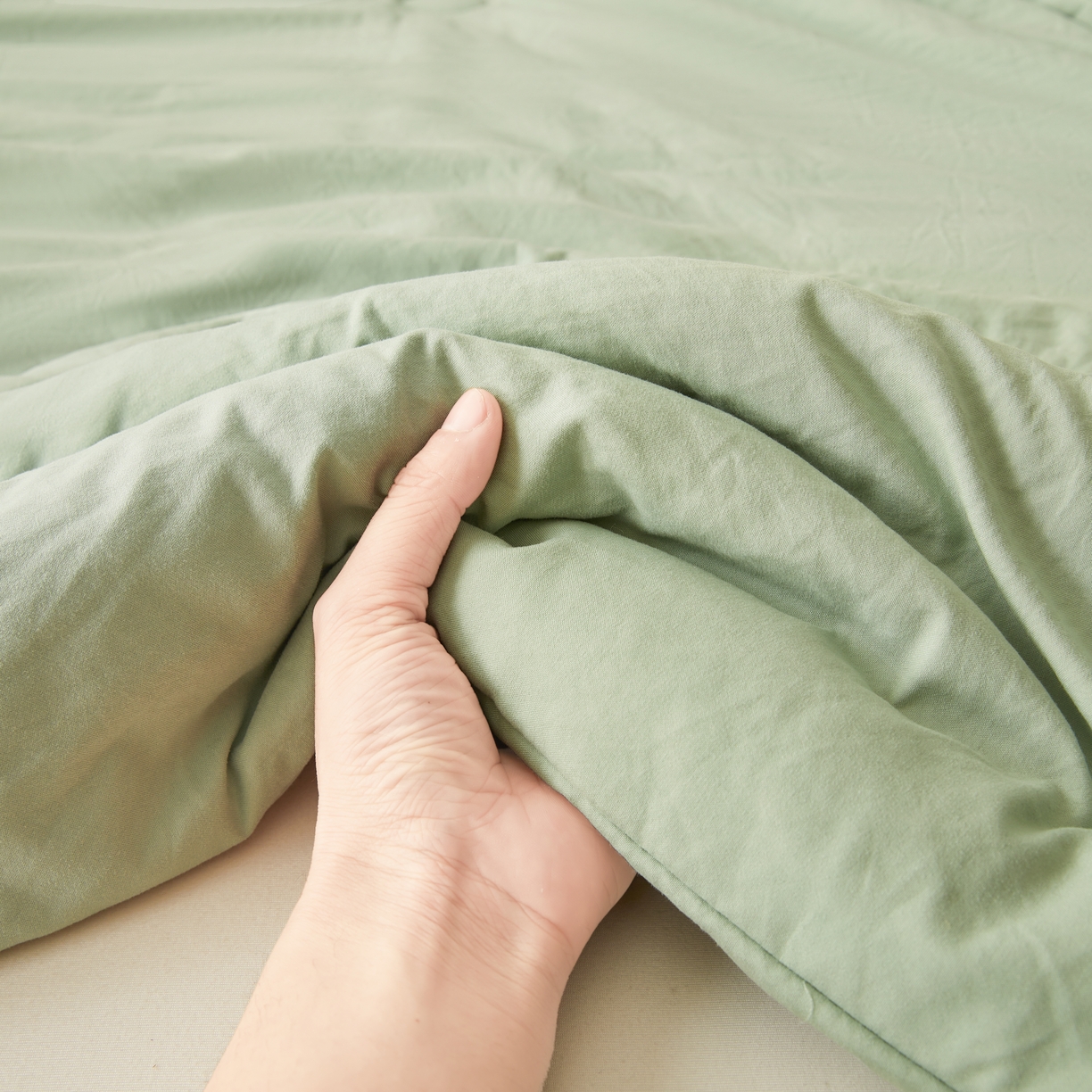 91家纺网 家纺一手货源 找家纺 思雅庭 2026新款100%水洗棉新疆棉花被 绿色