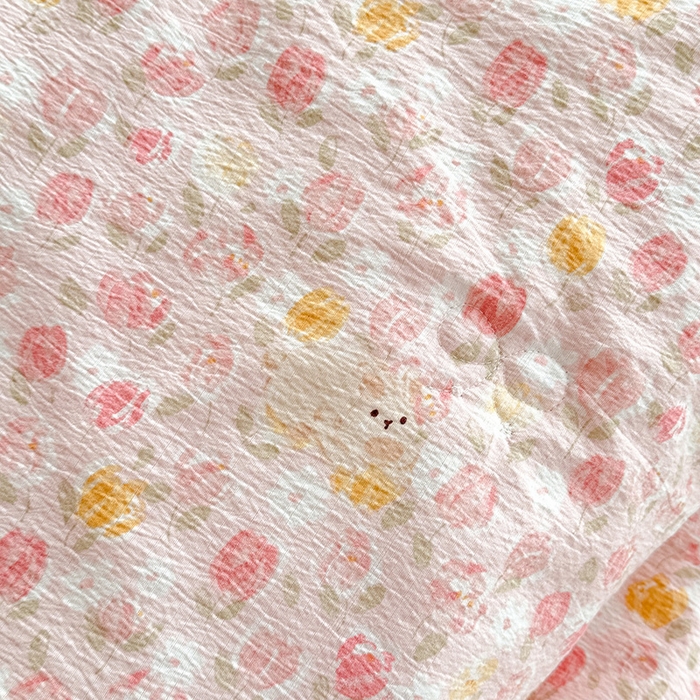 91家纺网 家纺一手货源 找家纺 （总）苏米娜 2026韩版双层花边木棉皱皱纱夏被床盖款-小清新系列