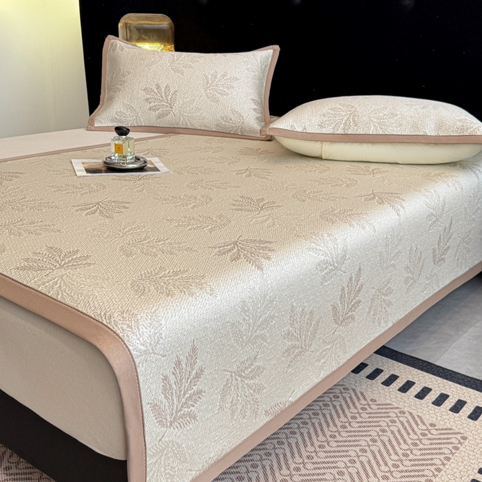 91家纺网 家纺一手货源 找家纺 畅畅家纺 2026春夏新款复合中分子PE100%聚乙烯乙纶色织提花凉感软凉席席子 叶语