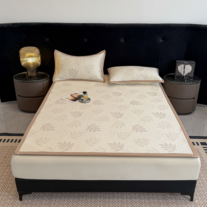 91家纺网 家纺一手货源 找家纺 畅畅家纺 2026春夏新款复合中分子PE100%聚乙烯乙纶色织提花凉感软凉席席子 叶语