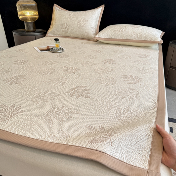 91家纺网 家纺一手货源 找家纺 畅畅家纺 2026春夏新款复合中分子PE100%聚乙烯乙纶色织提花凉感软凉席席子 叶语