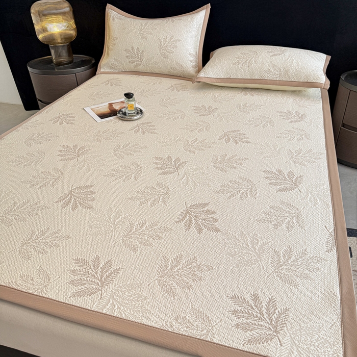 91家纺网 家纺一手货源 找家纺 畅畅家纺 2026春夏新款复合中分子PE100%聚乙烯乙纶色织提花凉感软凉席席子 叶语