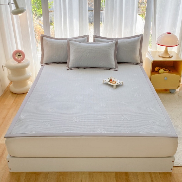 91家纺网 家纺一手货源 找家纺 （总）宇淳国际 2026新款PE凉感三明治复合床笠三件套-玫瑰花系列