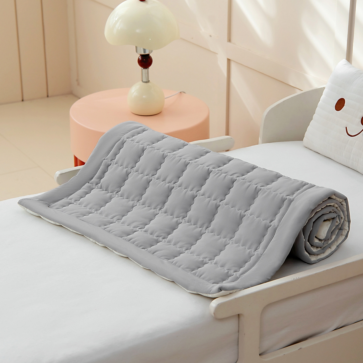 91家纺网 家纺一手货源 找家纺 御棉坊 2026新品锦氨凉感凉席儿童凉席幼儿园夏季午睡褥子学生宿舍床凉席褥子 冰冰灰