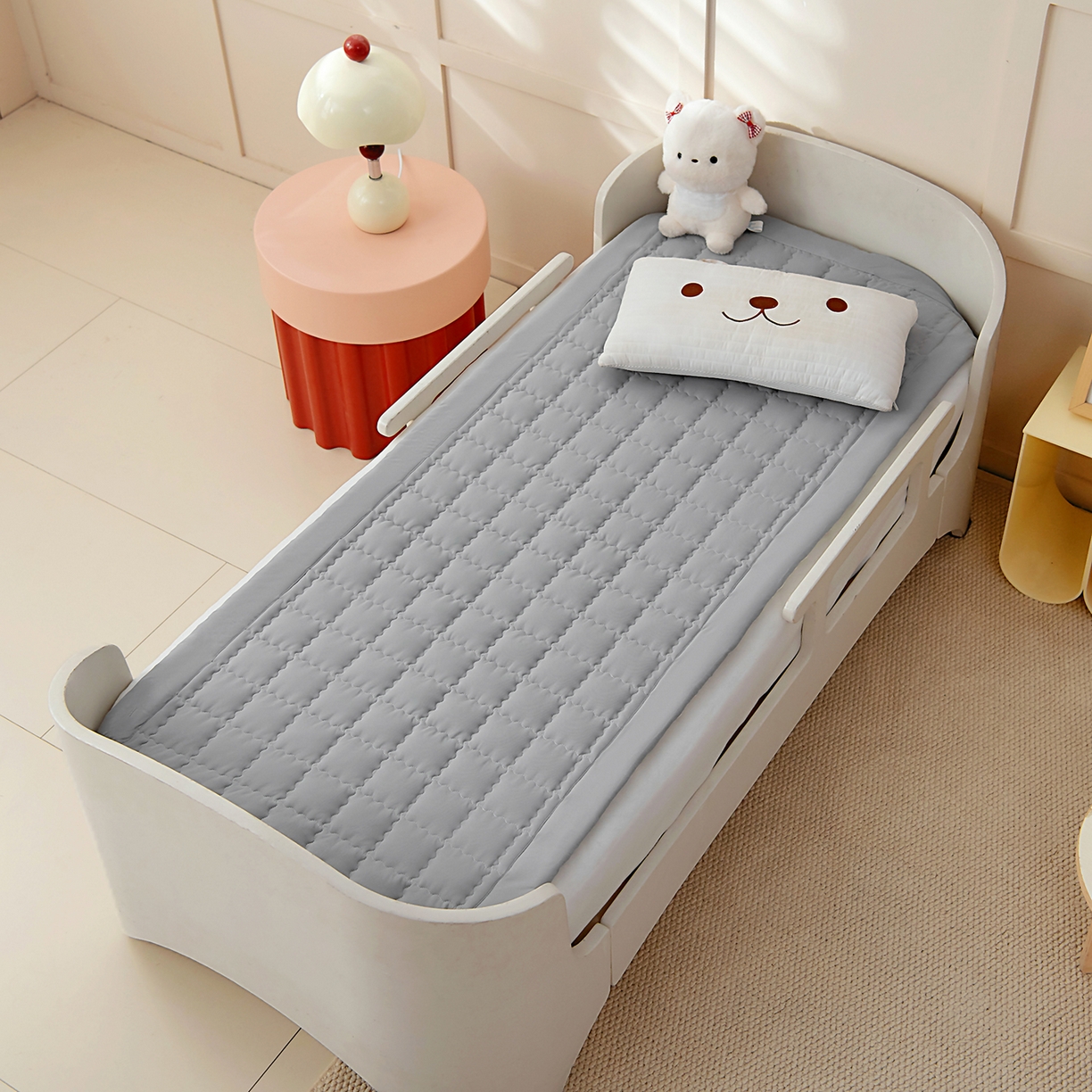 91家纺网 家纺一手货源 找家纺 御棉坊 2026新品锦氨凉感凉席儿童凉席幼儿园夏季午睡褥子学生宿舍床凉席褥子 冰冰灰