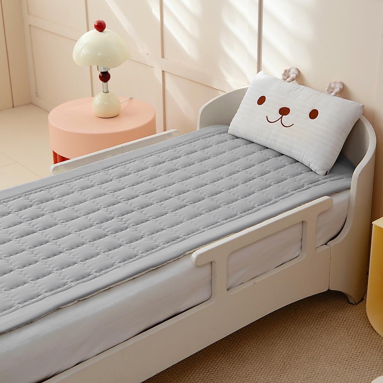 91家纺网 家纺一手货源 找家纺 御棉坊 2026新品锦氨凉感凉席儿童凉席幼儿园夏季午睡褥子学生宿舍床凉席褥子 冰冰灰