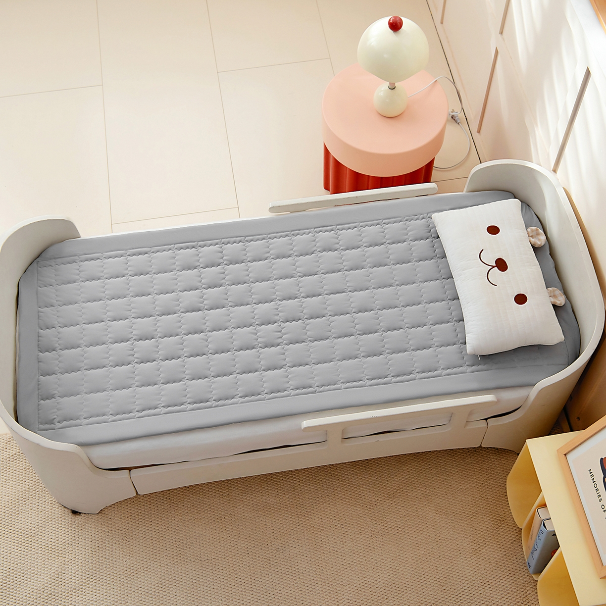 91家纺网 家纺一手货源 找家纺 御棉坊 2026新品锦氨凉感凉席儿童凉席幼儿园夏季午睡褥子学生宿舍床凉席褥子 冰冰灰