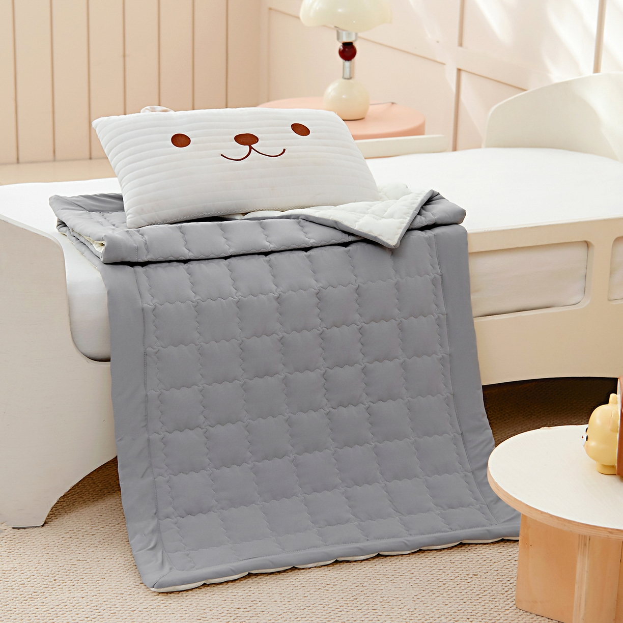 91家纺网 家纺一手货源 找家纺 御棉坊 2026新品锦氨凉感凉席儿童凉席幼儿园夏季午睡褥子学生宿舍床凉席褥子 冰冰灰