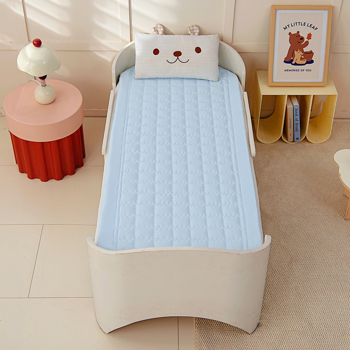 91家纺网 家纺一手货源 找家纺 御棉坊 2026新品锦氨凉感凉席儿童凉席幼儿园夏季午睡褥子学生宿舍床凉席褥子 冰冰蓝