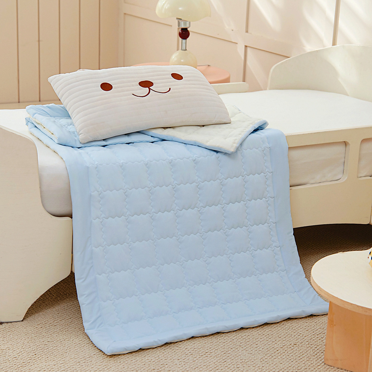 91家纺网 家纺一手货源 找家纺 御棉坊 2026新品锦氨凉感凉席儿童凉席幼儿园夏季午睡褥子学生宿舍床凉席褥子 冰冰蓝