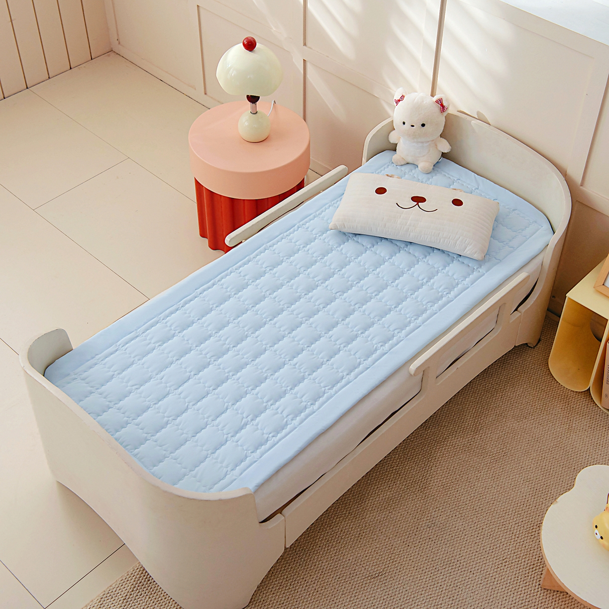 91家纺网 家纺一手货源 找家纺 御棉坊 2026新品锦氨凉感凉席儿童凉席幼儿园夏季午睡褥子学生宿舍床凉席褥子 冰冰蓝