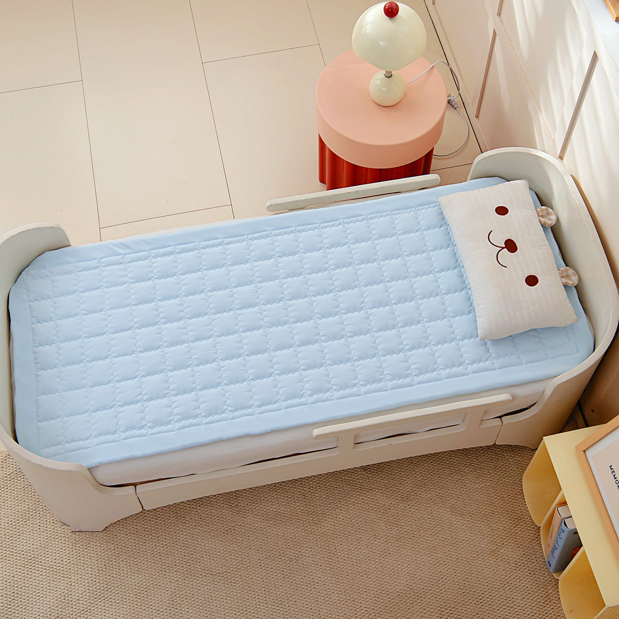 91家纺网 家纺一手货源 找家纺 御棉坊 2026新品锦氨凉感凉席儿童凉席幼儿园夏季午睡褥子学生宿舍床凉席褥子 冰冰蓝