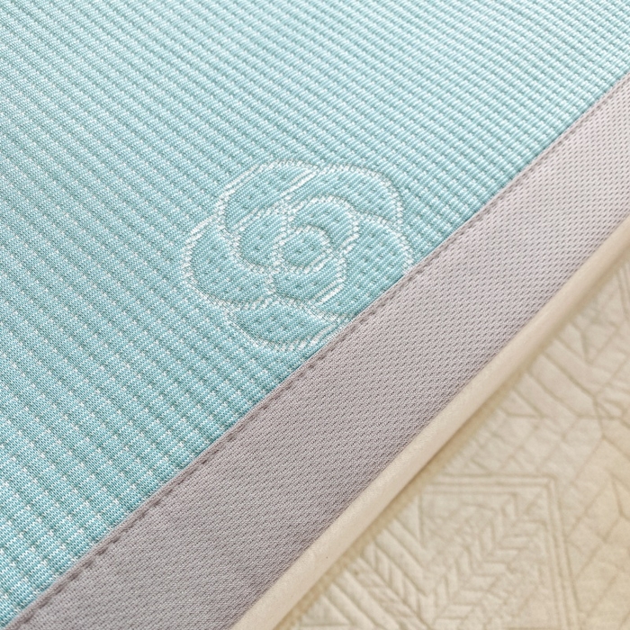 91家纺网 家纺一手货源 找家纺 宇淳国际 2026新款PE凉感三明治复合床笠三件套-玫瑰花系列 玫瑰绿