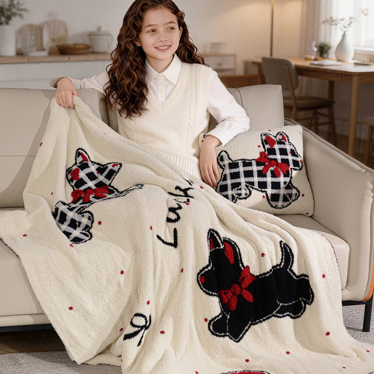 91家纺网 家纺一手货源 找家纺 （总）苏艺针织盖毯 2026新款艺术家居超柔半边绒A类针织毯披肩多功能盖毯礼物终端控价