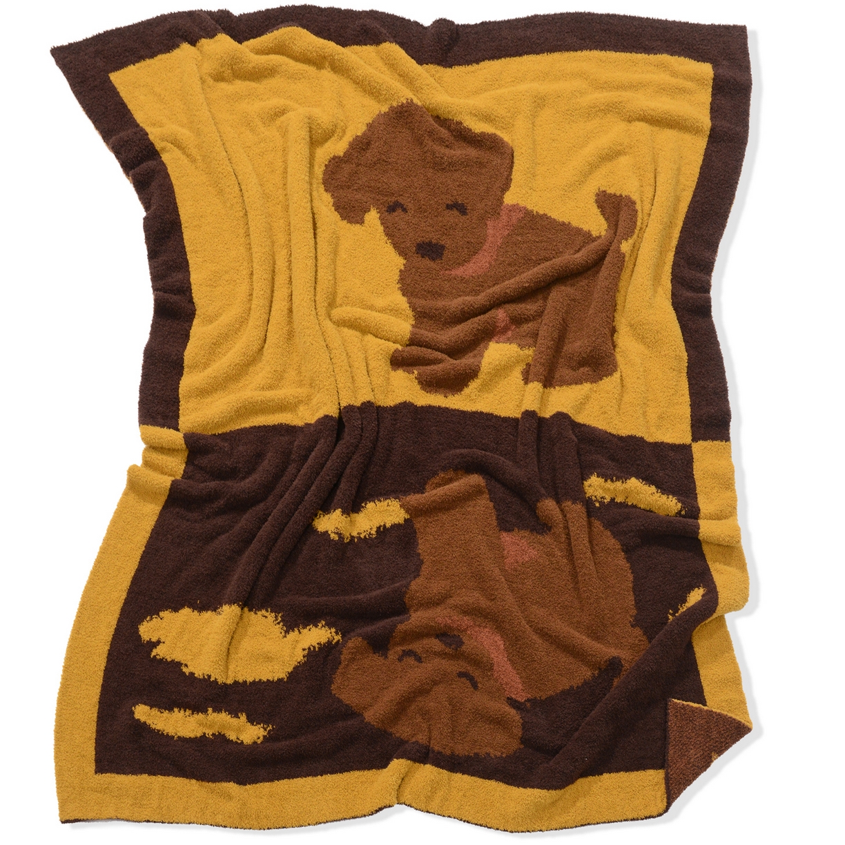 91家纺网 家纺一手货源 找家纺 苏艺针织盖毯 2026新款艺术家居超柔半边绒A类针织毯披肩多功能盖毯礼物终端控价 云朵朵（咖）毯子