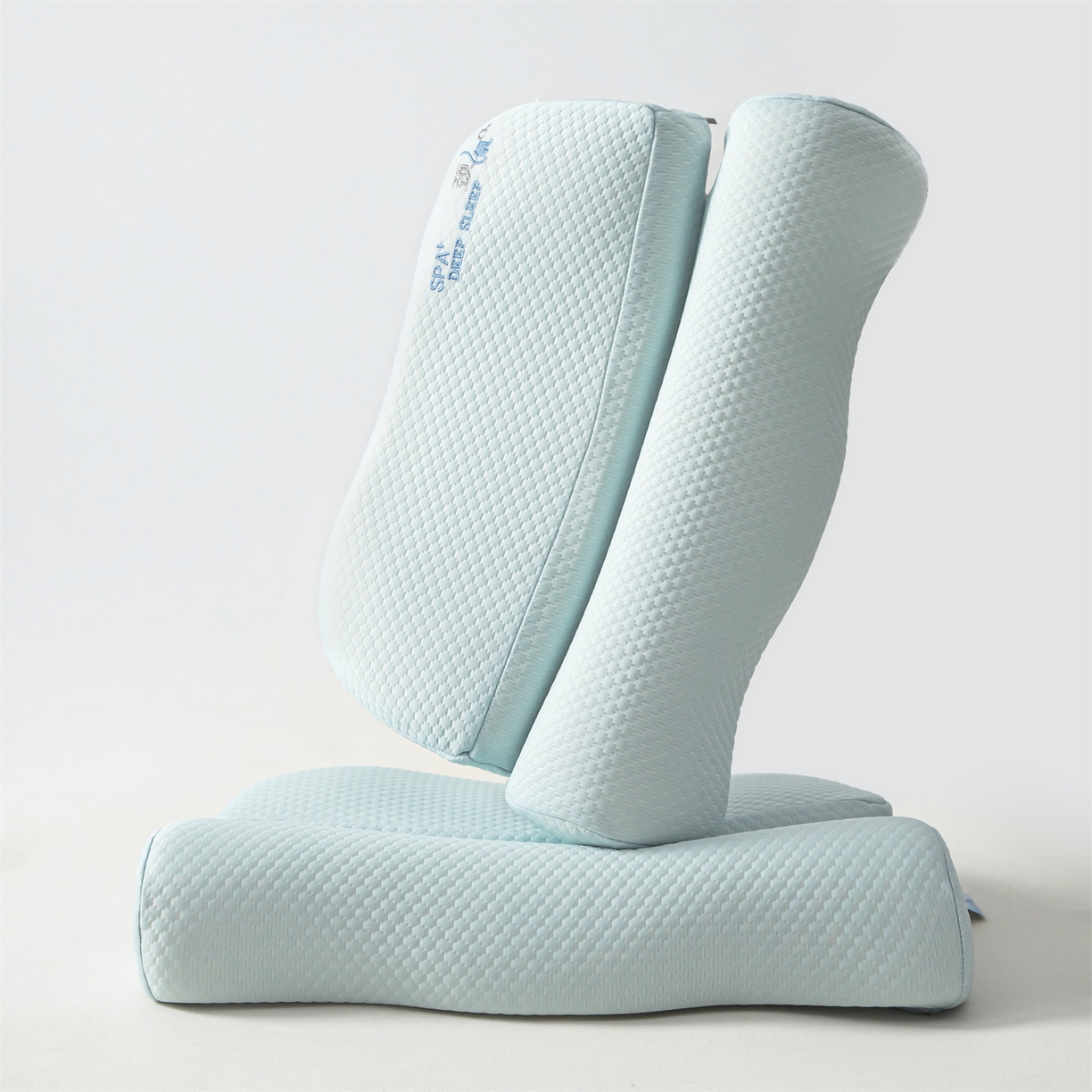 91家纺网 家纺一手货源 找家纺 麦肯锡 2026新款颈氧SPA+分层护颈枕枕头枕芯 蓝色