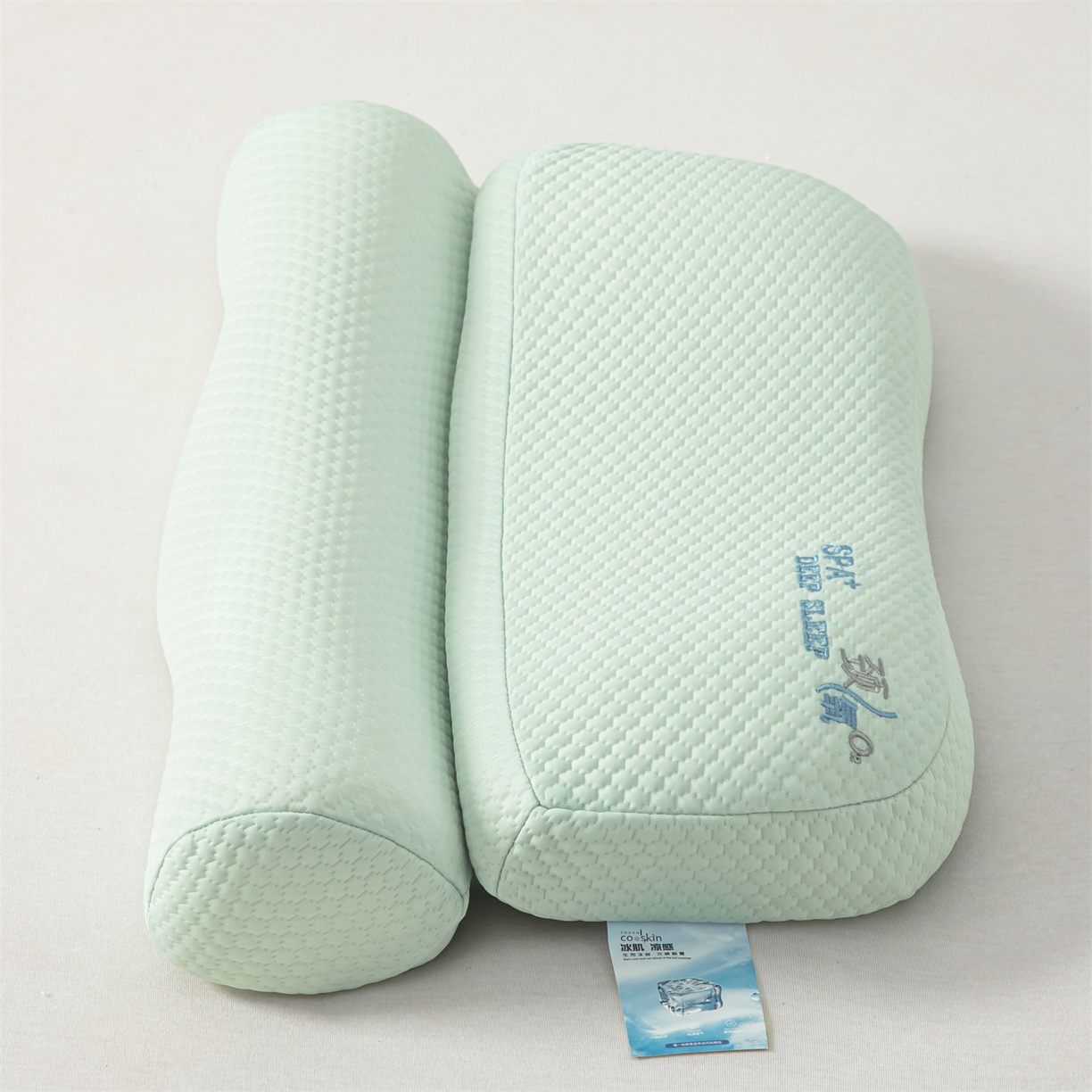 91家纺网 家纺一手货源 找家纺 麦肯锡 2026新款颈氧SPA+分层护颈枕枕头枕芯 绿色