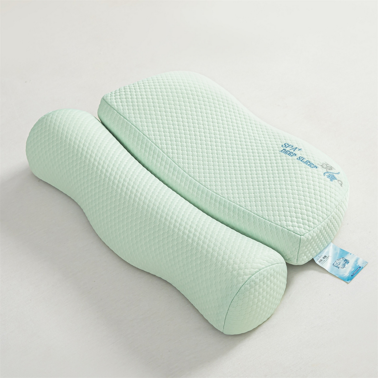 91家纺网 家纺一手货源 找家纺 麦肯锡 2026新款颈氧SPA+分层护颈枕枕头枕芯 绿色