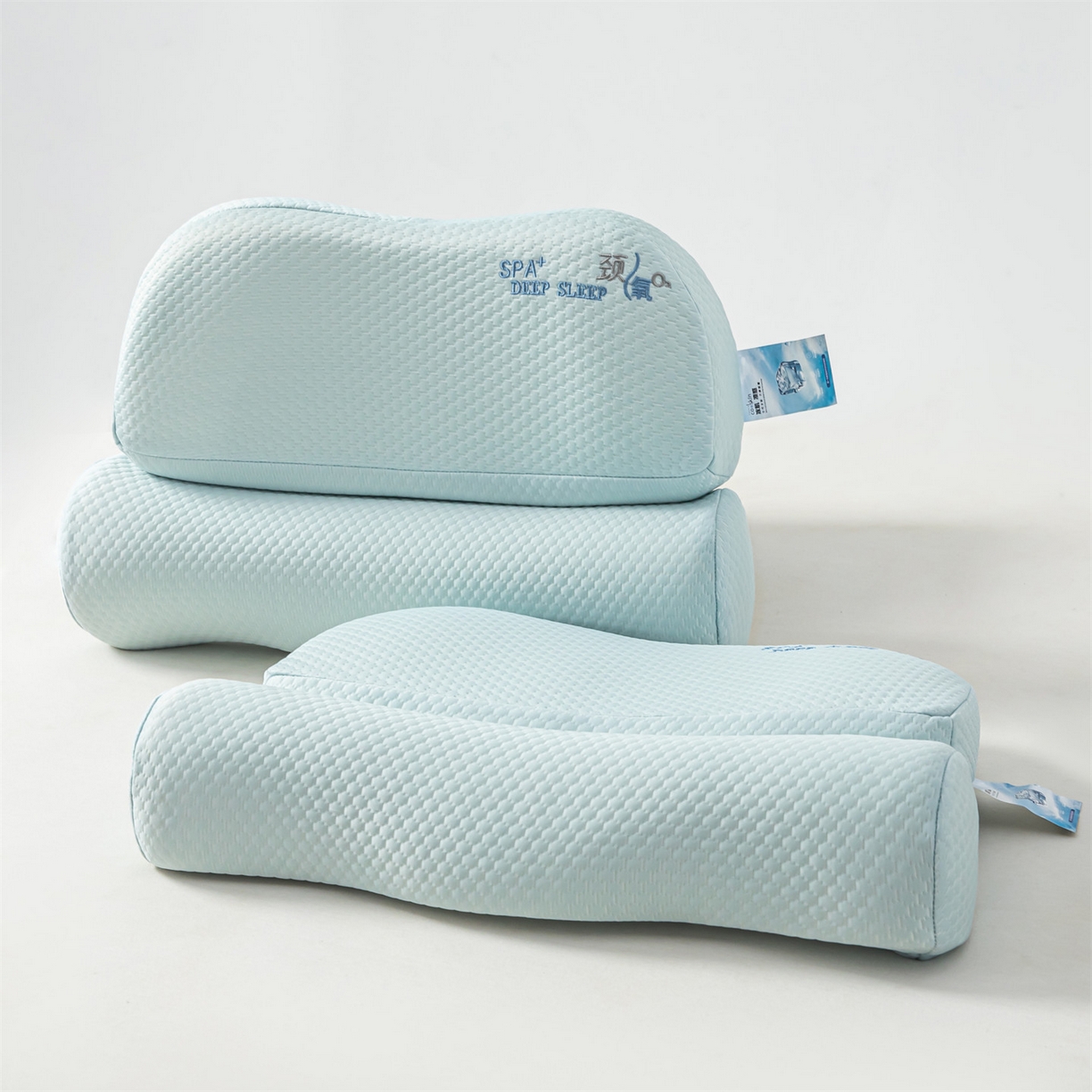 91家纺网 家纺一手货源 找家纺 麦肯锡 2026新款颈氧SPA+分层护颈枕枕头枕芯 蓝色