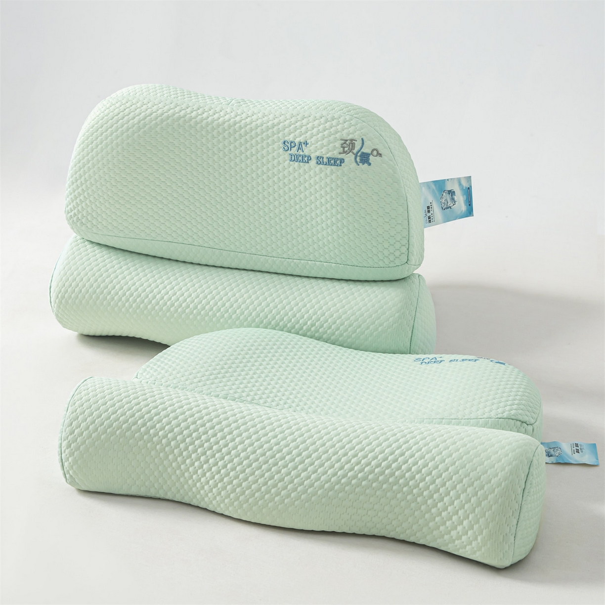 91家纺网 家纺一手货源 找家纺 麦肯锡 2026新款颈氧SPA+分层护颈枕枕头枕芯 绿色