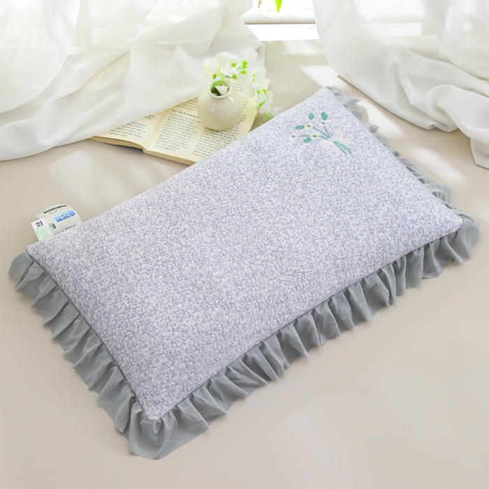 91家纺网 家纺一手货源 找家纺 （总）仁宇枕业 2026新款新品 花边清凉束束菊花草荞麦枕头枕芯