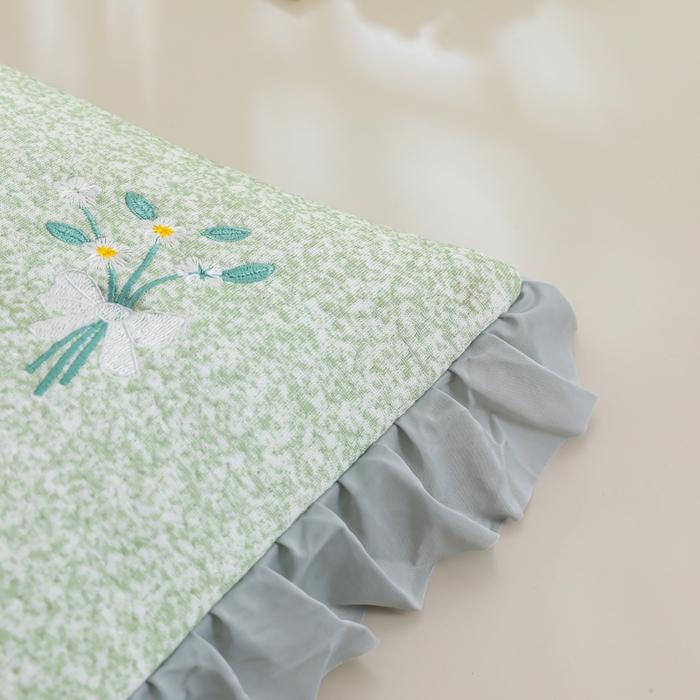 91家纺网 家纺一手货源 找家纺 （总）仁宇枕业 2026新款新品 花边清凉束束菊花草荞麦枕头枕芯