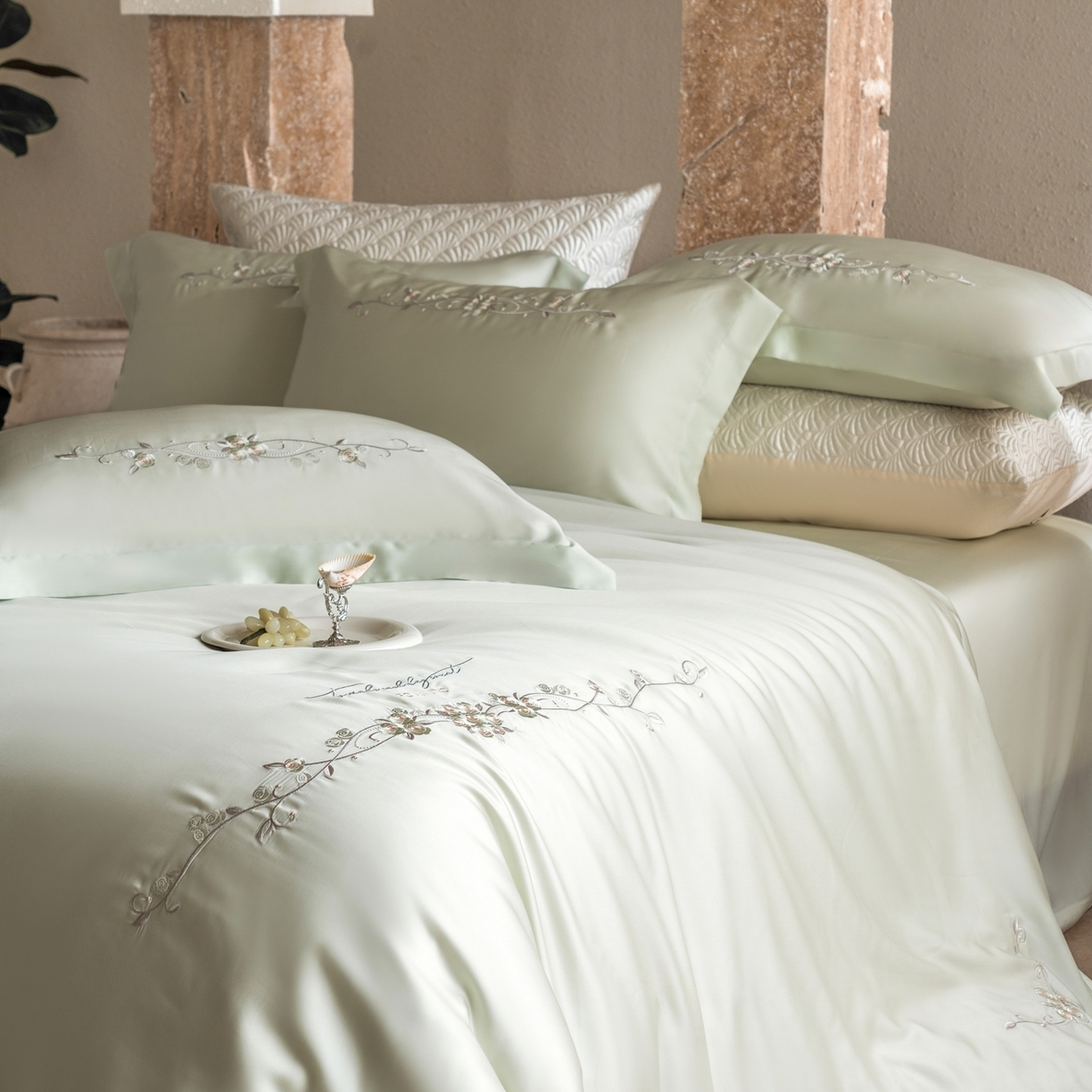 91家纺网 家纺一手货源 找家纺 （总）时亿家居 2026春夏新款兰精天丝四件套-夏玫瑰系列