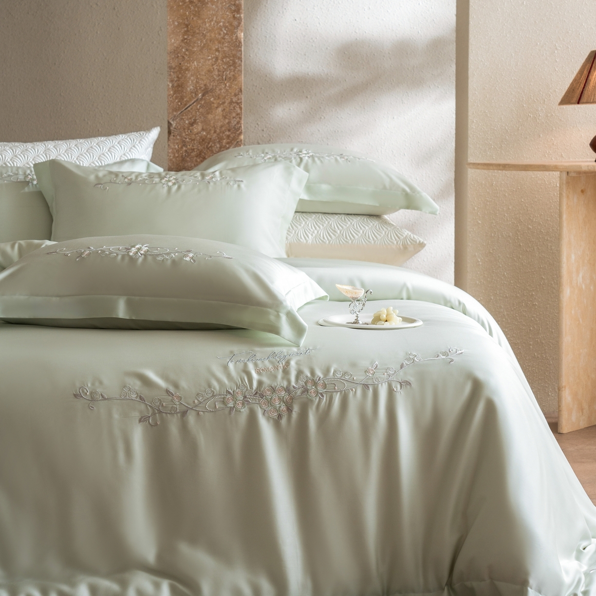 91家纺网 家纺一手货源 找家纺 （总）时亿家居 2026春夏新款兰精天丝四件套-夏玫瑰系列